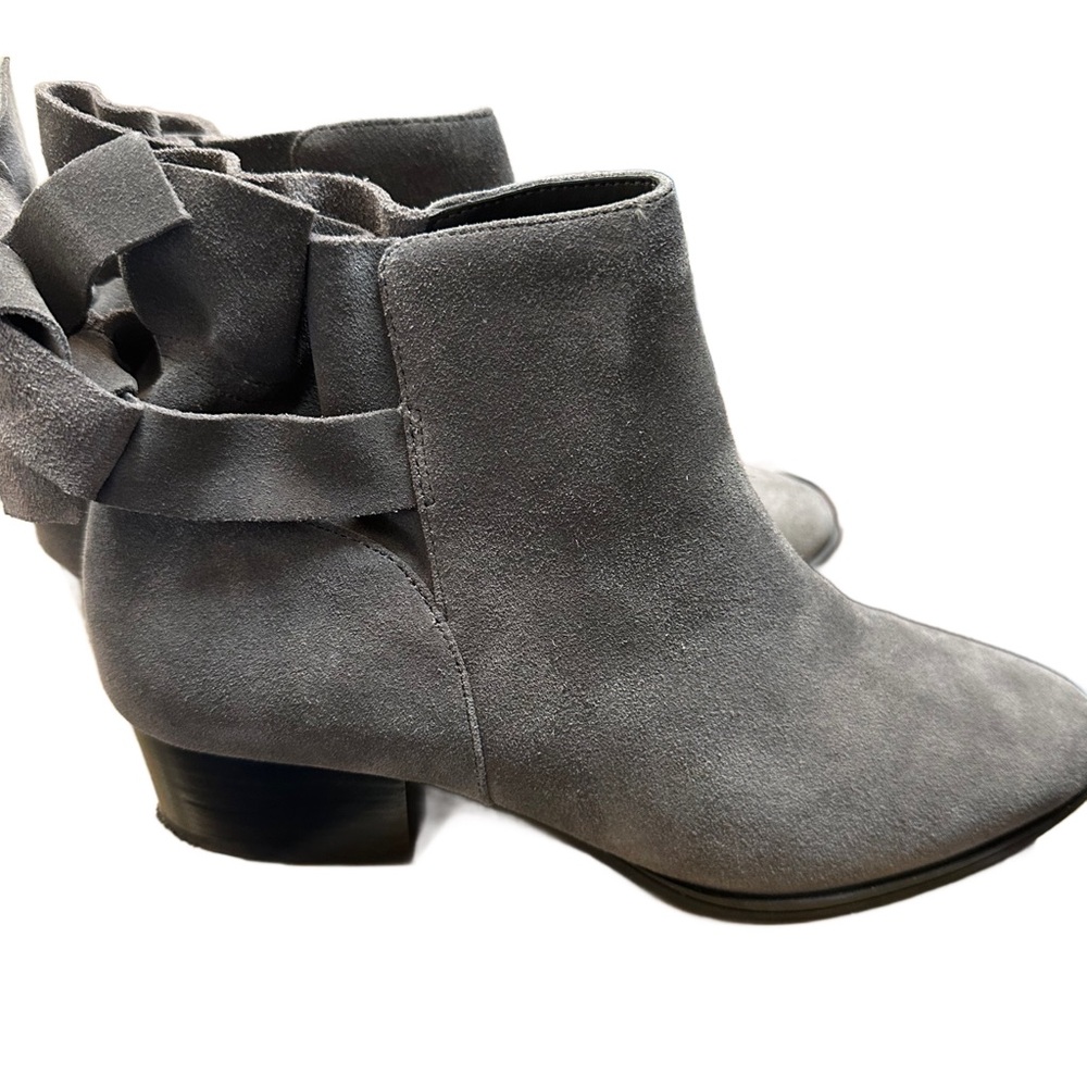 Gray Suede Ankle Boots 7.5